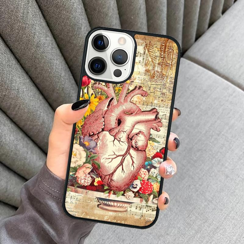 Чехол для телефона с анатомией человеческого сердца Для iPhone 17 Air 16 16e 15 13 14 Pro Max 11 12 Plus 2022 MAX Защитный чехол coque
