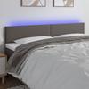 VidaXL LED Headboard Bedroom Furniture Double Bed Accessory Head of Bed Frame Interior Grey 3121438