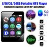Портативный MP3-плеер 8/16/32/64 ГБ HiFi с поддержкой Bluetooth 5.0 Музыкальный плеер MP3 1,8-дюймовый экран MP3 Студенческий Walkman Подарок для детей