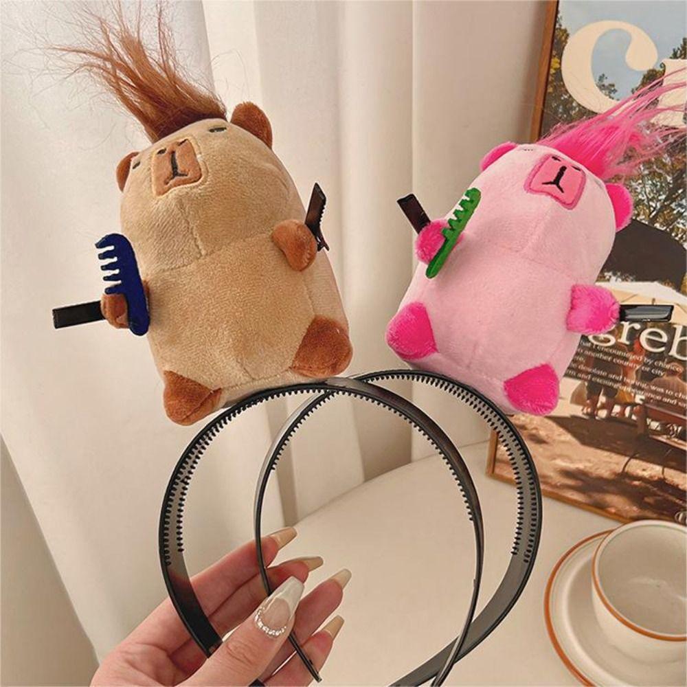 Capybara Capibara Headband Plush Doll Cartoon Hair Hoop Sweet Funny Hair Hoop  Shopping