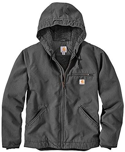 Demi-season Jacket Carhartt Washed Duck Sherpa Lining Work Utility Outerwear Pebble Color