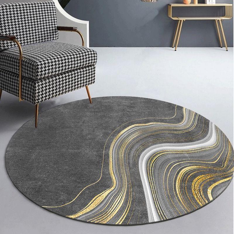 Light Luxury Modern Round Rugs for Bedroom Decor Carpet Soft Checkroom Dressing Table Rug Swivel Chair Hanging Basket Carpets