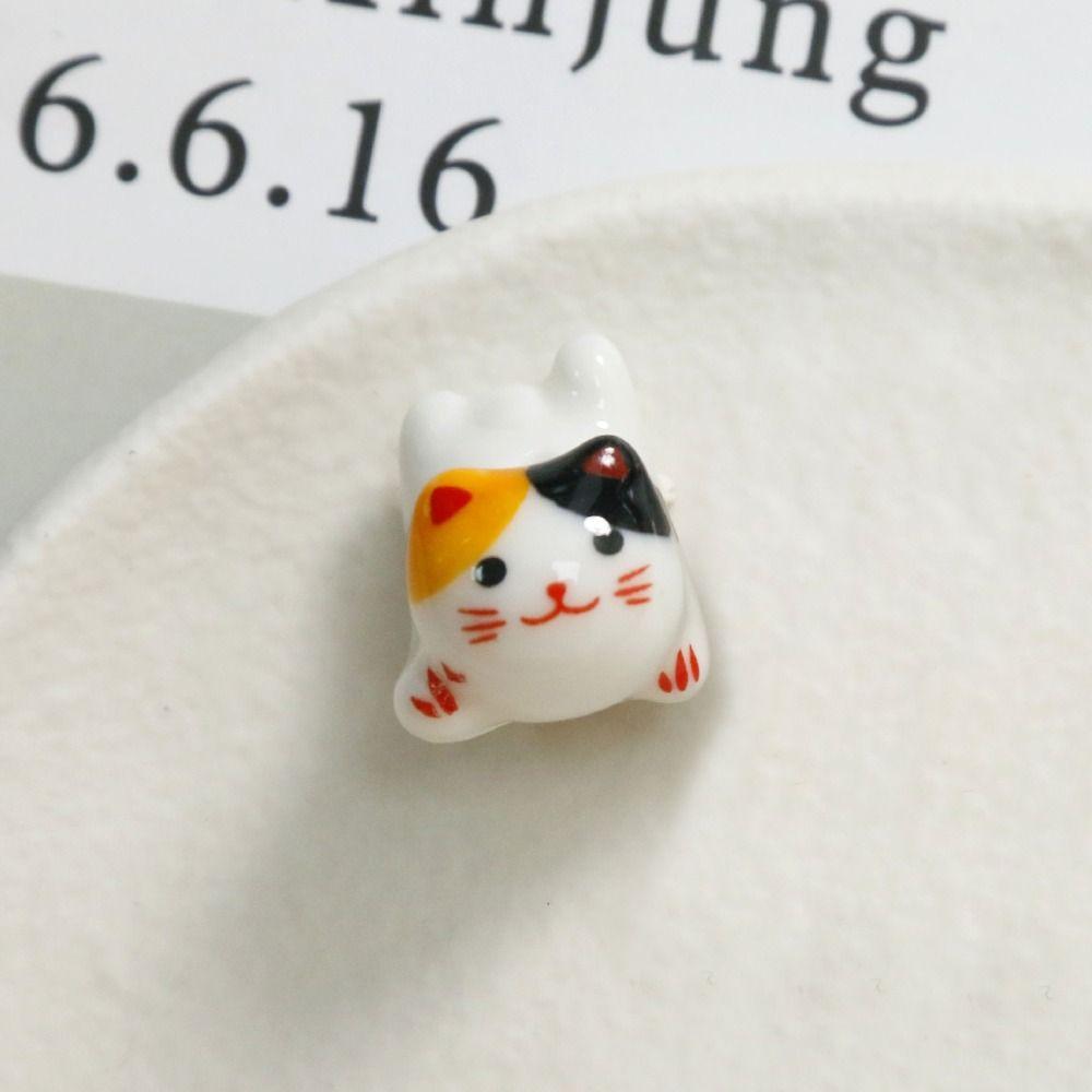 Кот Рыжий Кот Бусины Котенок Сделай Сам Ювелирный Аксессуар Милые Керамические Трехцветные Кошачьи Бусины Сделай Сам Ювелирные Изделия