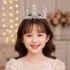 Маленькая корона с водяными бриллиантами, аксессуар для волос, корона принцессы, аксессуар для прически, для нарядной прически, для детских выступлений, аксессуар для волос для подиума