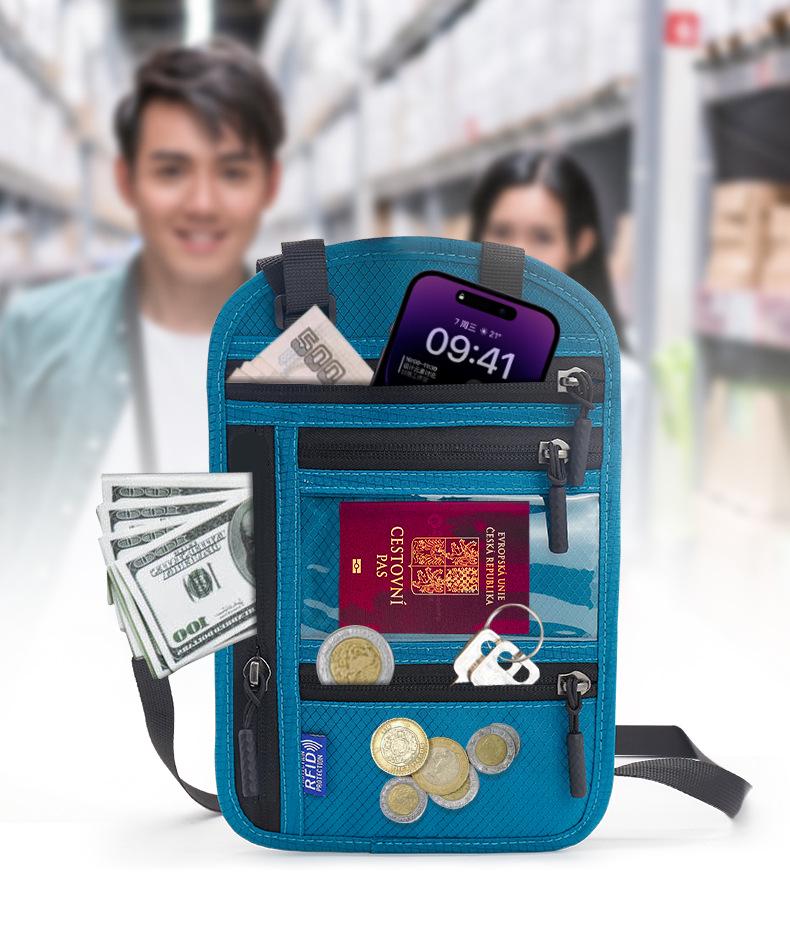 Многофункциональная RFID-сумка на шею и плечо для паспорта с защитой документов