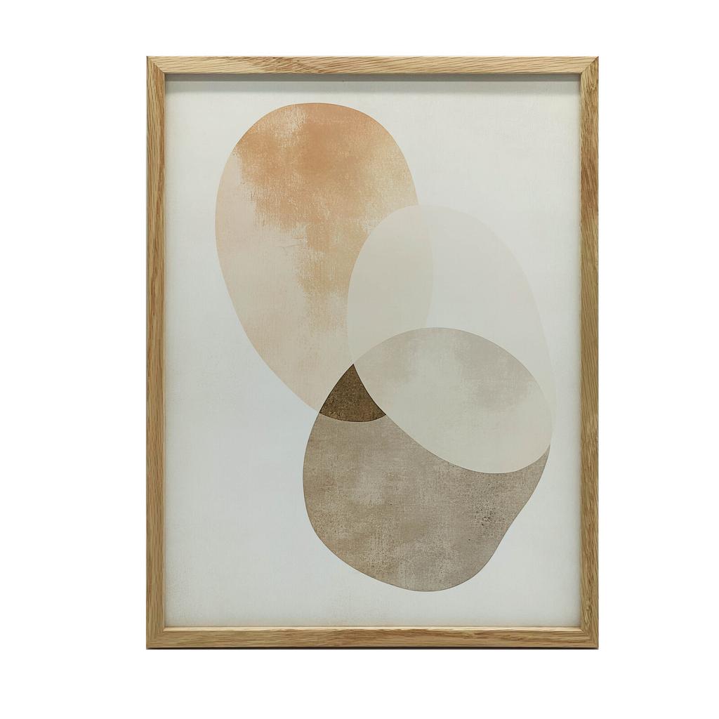 Abstrakcyjne Koła - Minimalistyczna Sztuka Abstrakcyjne Koła - Minimalistyczna Sztuka, 40X50 Cm, Rama Aluminiowa Złota, Papier Matowy 230 Gsm