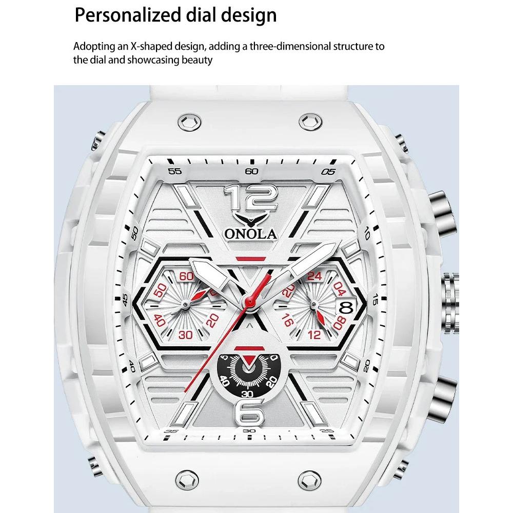 Модные спортивные мужские кварцевые часы водонепроницаемые многофункциональные часы роскошные светящиеся наручные часы Tonneau Mille для мужчин