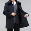Men's Cashmere Coat, Mid-length, Middle-aged and Elderly Winter Woolen Windbreaker, Dad's Thick Coat with Fur Collar