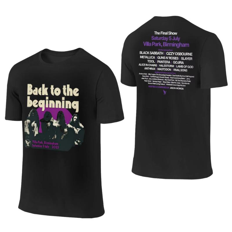 Винтажные футболки Black Sabbath и Ozzy Osbourne Back To The Beginning для мужчин, хлопковые футболки с круглым вырезом, футболки, топы