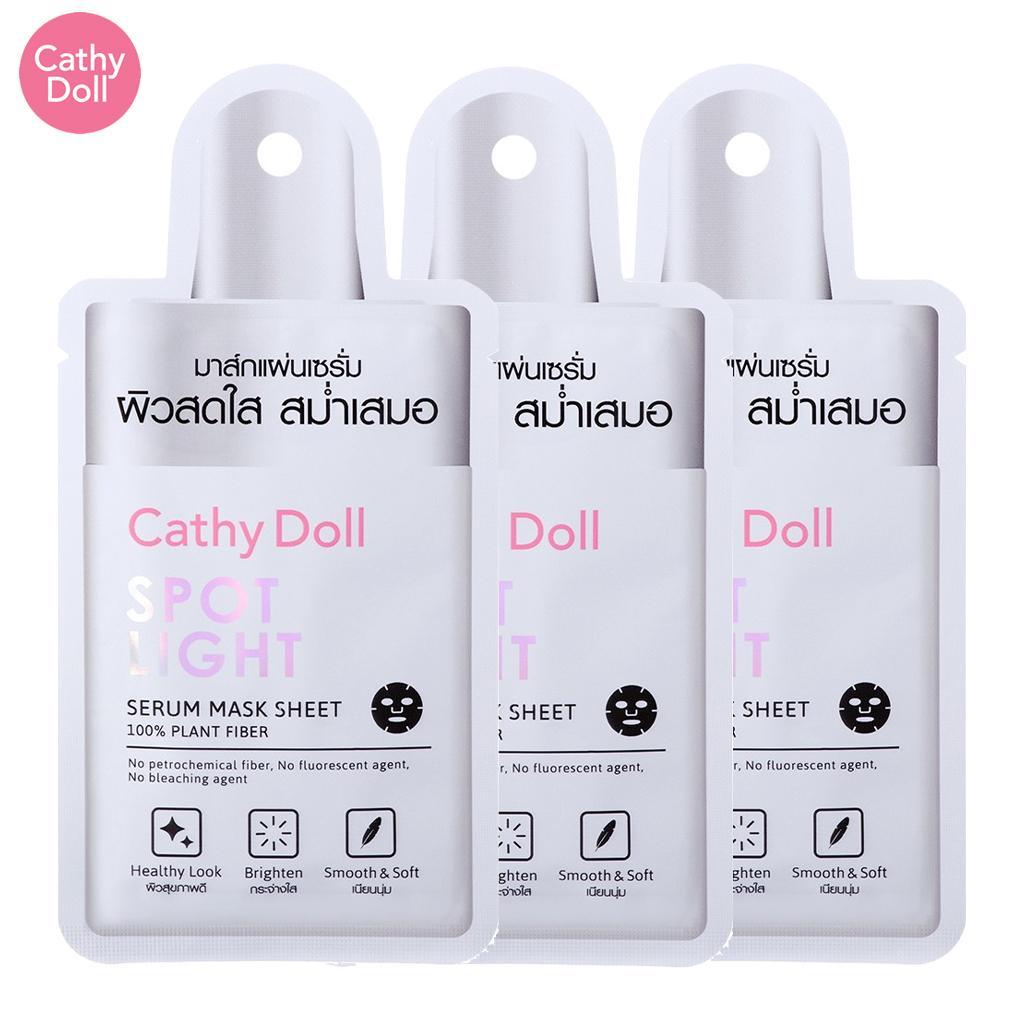 Cathy Doll Тканевая маска-сыворотка Spotlight, здоровый вид, осветление, гладкость и мягкость, 20 г x 1 шт / 3 шт - Тайский уход за кожей