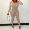 Женский комбинезон, модный ажурный дизайн, летний комбинезон с длинными рукавами, простой сексуальный однотонный женский комбинезон, летний комбинезон для женщин