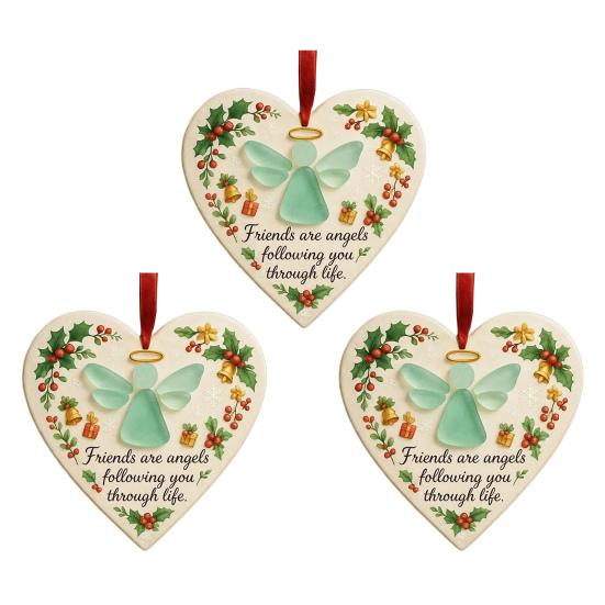 Sea Glass Angel Ornament Friends Are Angels Sea Glass Art Christmas