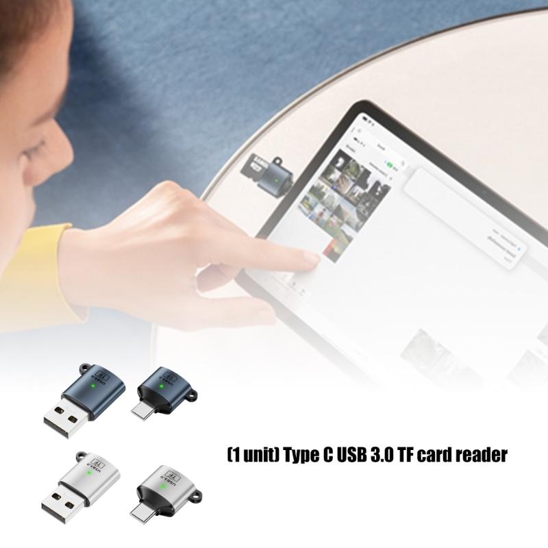 Универсальный USB 3.0 Type-C кард-ридер для карт TF с металлическим корпусом для смартфонов и компьютеров. Быстрая передача данных