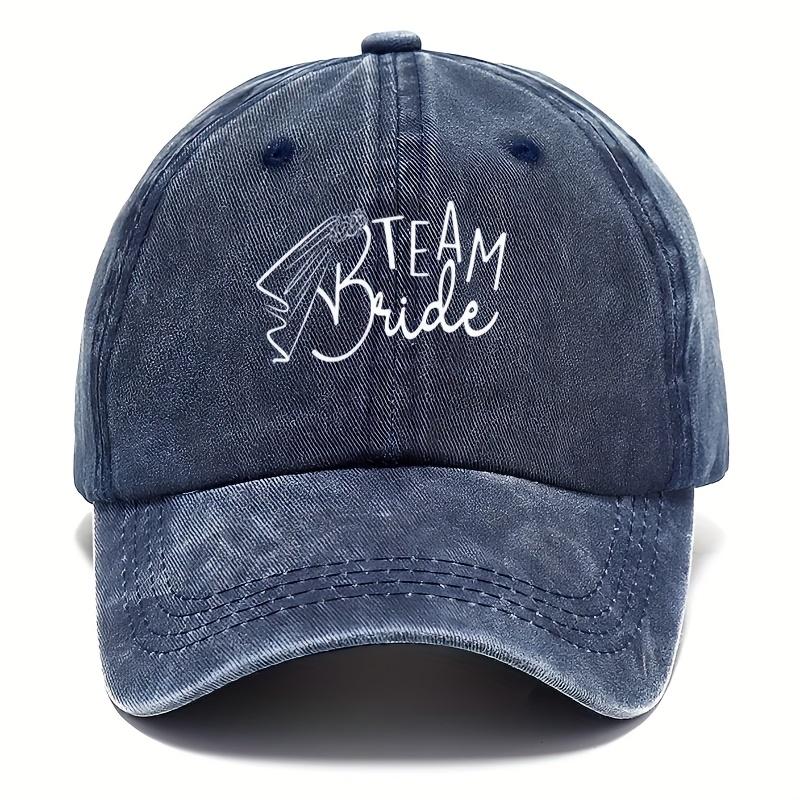 Washed Baseball Caps for Unisex and Women Adjustable Veil Aged Caps Printed with the Letter TEAM BRIDE Suitable for Wedding Ba