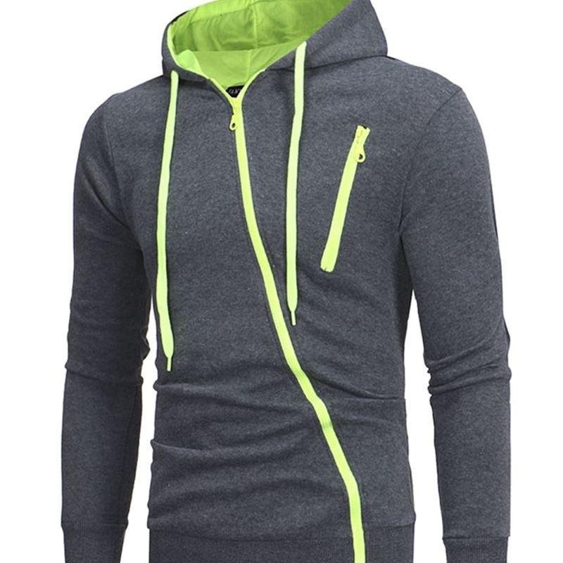 Mens Fashion Outwear Daily Casual Sports Hooded Jackets Zipper Jackets