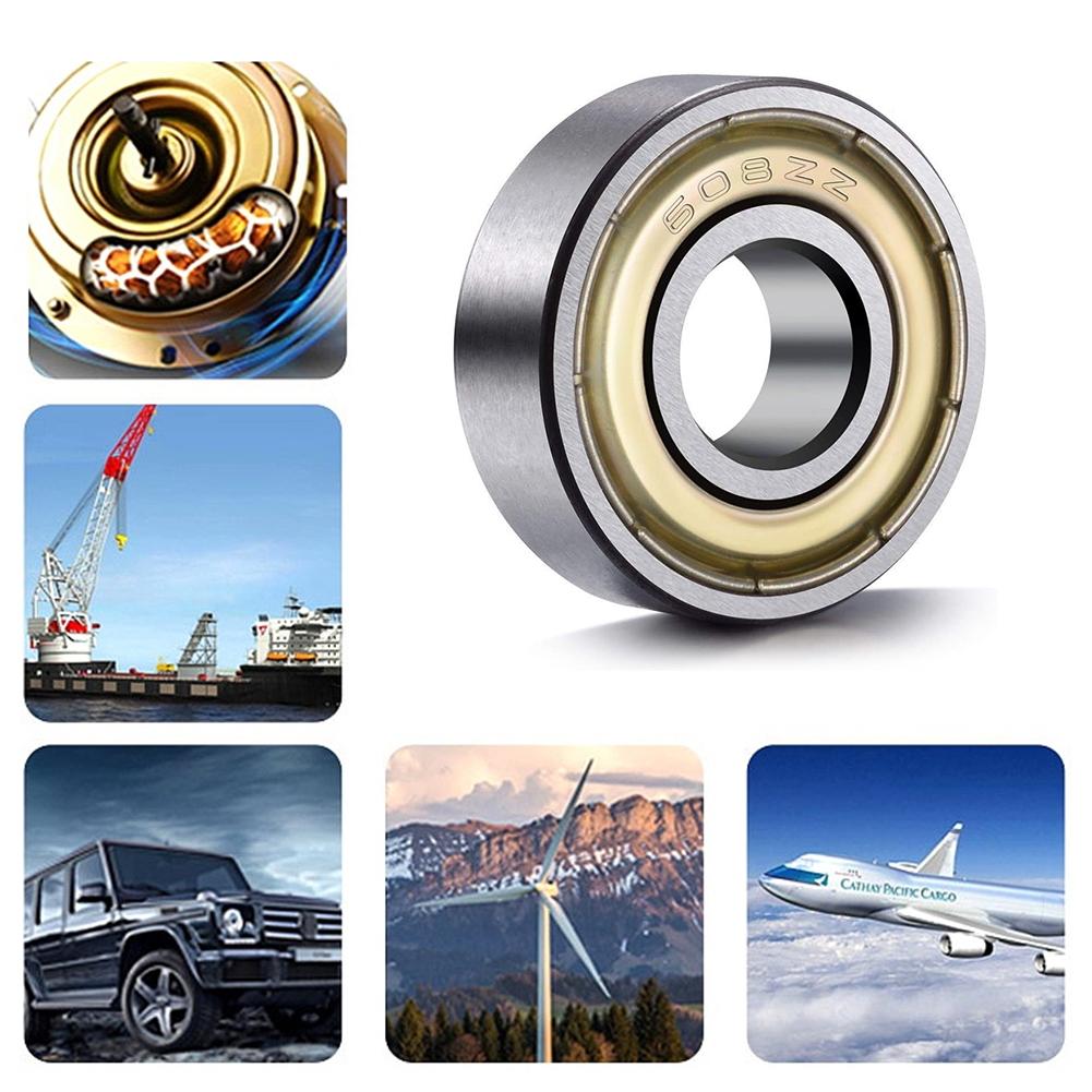 60-100PCS 608ZZ Ball Bearings Carbon Steel Single Row ABEC-7 Deep Groove Miniature Bearings Replacement Skateboard Scooter Parts