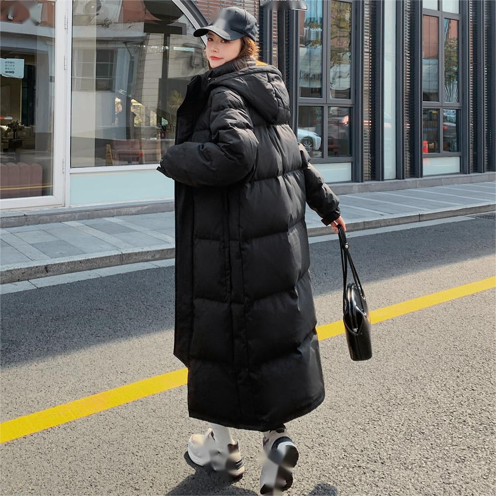 Женское осенне-зимнее утолщенное пальто средней длины длиной выше колена, пуховое пальто свободного размера