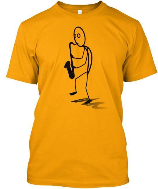 Saxophone Cartoon T-Shirt Made in the USA Size S to 5XL