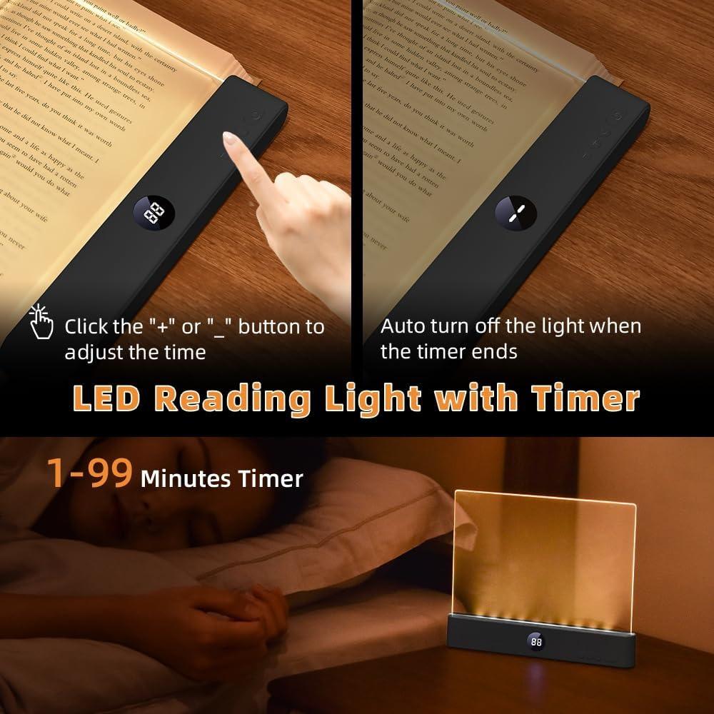 LED Flat Panel Book Light USB Charging Eye Protection Night Vision Reading Lamp for Students Indoor Use 2 In 1 Night Lights