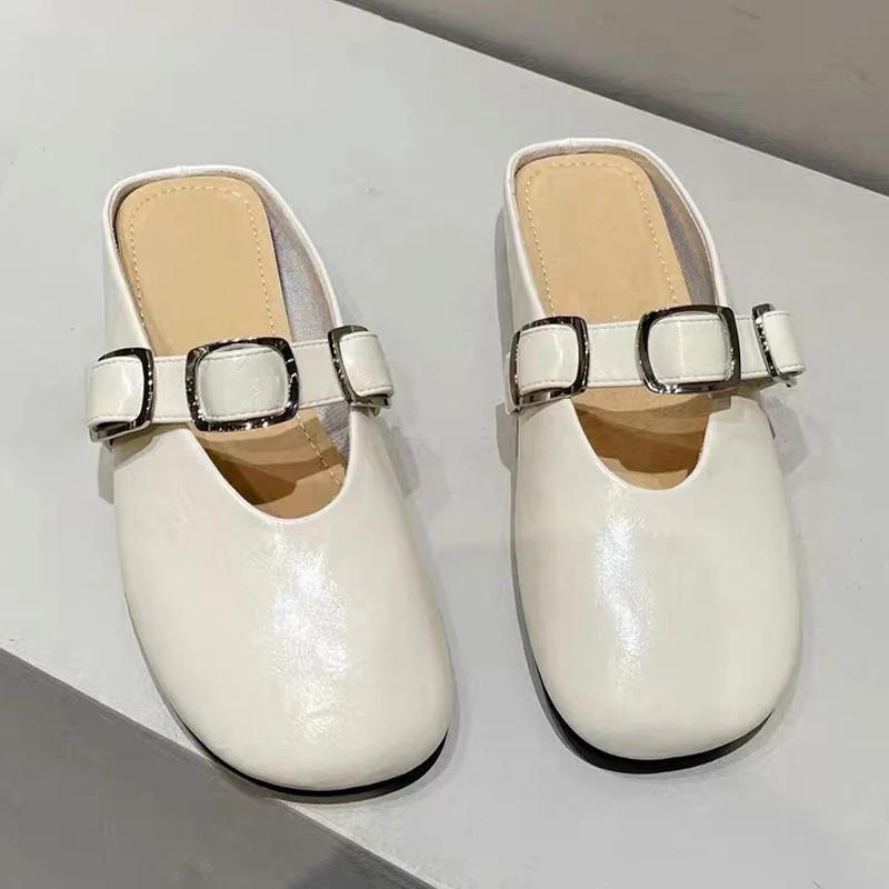 Модные тапочки Женские балетки Слингбэки Уютные мюли Обувь Летние Повседневные Пляжные Женские сандалии 2025 Модная Платье Для ходьбы Chaussure Femme