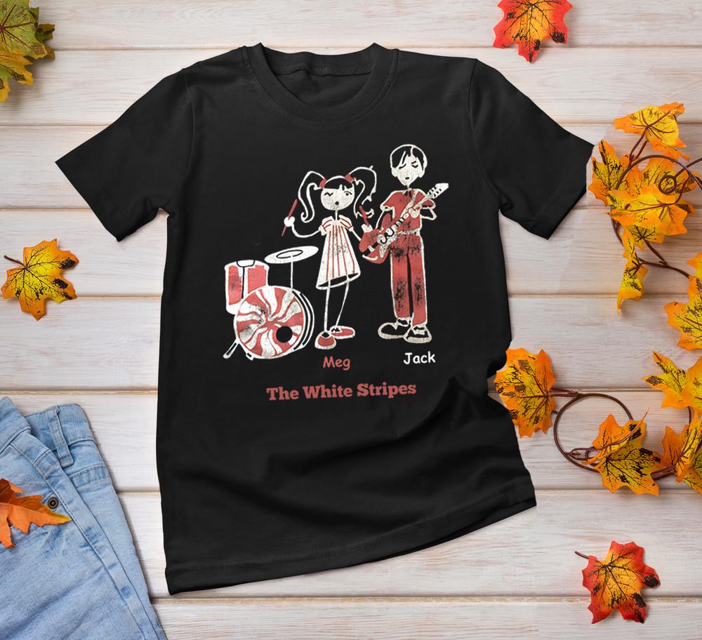 РЕТРО Футболка группы The White Stripes Черная с коротким рукавом от S до 5XL TA3582 Унисекс Футболка