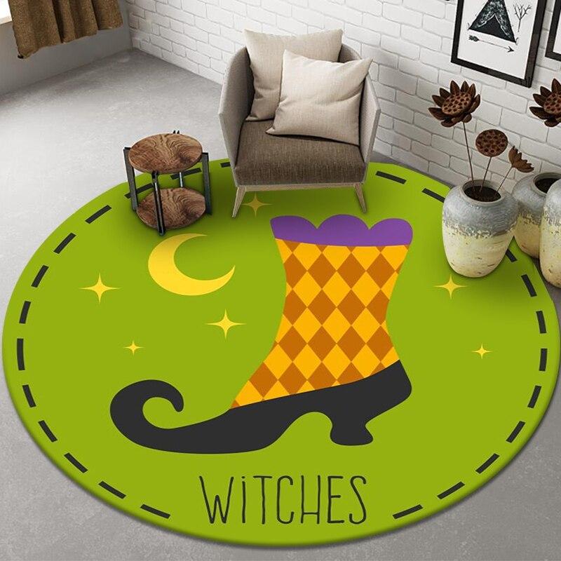 Декор на Хэллоуин, ковер для гостиной, круглый коврик для стула, молитвенный коврик для спальни, нескользящий входной коврик, домашний декор, коврик для столовой
