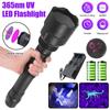 365nm UV Flashlight USB Rechargeable C8 Violet Black Mirror Ultraviolet Torch Pets Urine Cat Tinea Money Ore Scorpion Detection