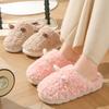 Cotton Slippers Women's Autumn and Winter Big Ears Home Wear-resistant Lightweight Thick-soled Plush Couple Confinement Shoes Men