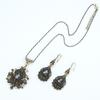 Bohemia Grey Pendant Necklace Drop Earring Crystal Turkish Bridal Jewelry Sets for Women