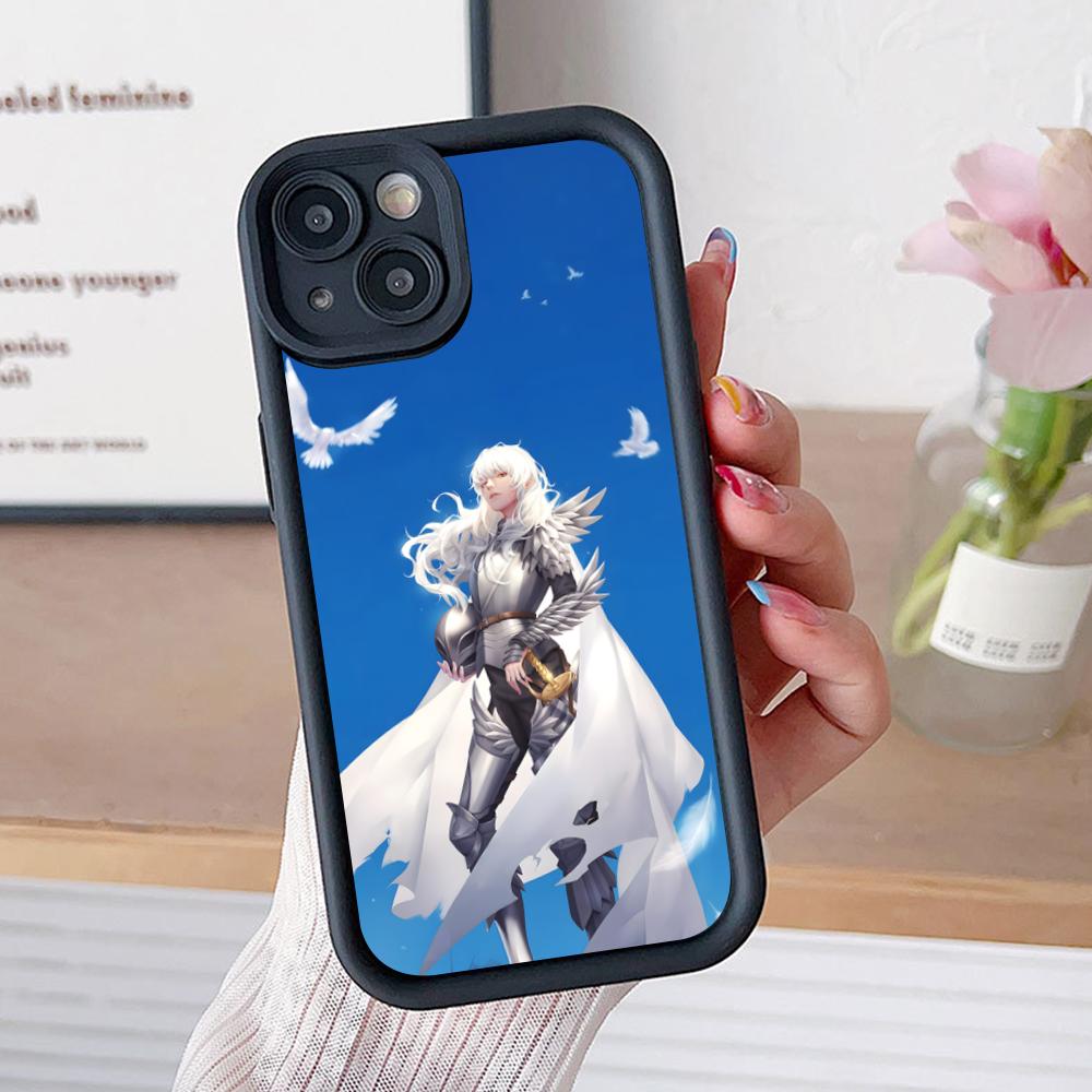 Чехол для телефона с аниме Гриффитом для iPhone 17 16 15 14 13 12 11 Air Pro Max Plus Черный Мягкий ТПУ Ударопрочный Чехол