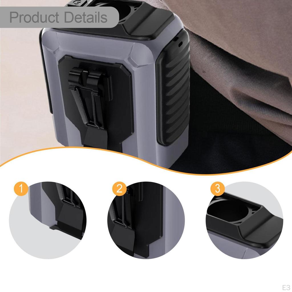 Portable Waist Fan 100 Gears Flashlight Clip on for Outside Farm Work Riding