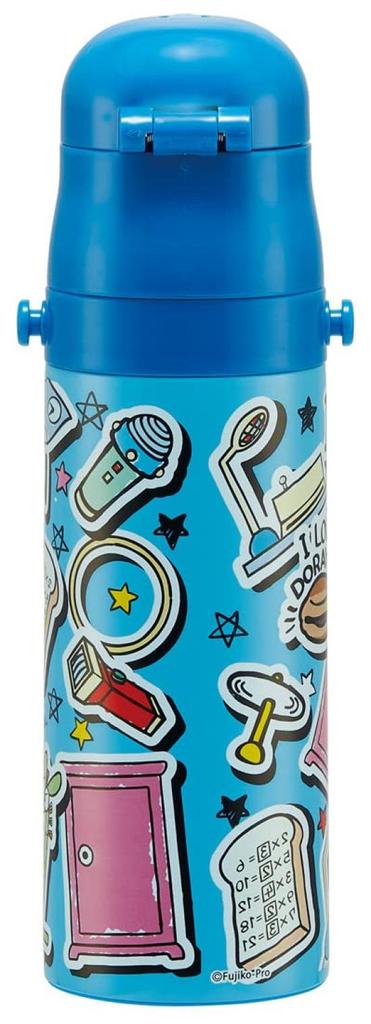 Skater Water Bottle, Doraemon Sticker, 470ml, Direct Drinking, Children's, Stainless Steel, Sports Bottle, SDC4-A