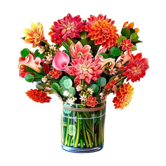 Бумажная открытка-раскладушка с цветком Роза/Цвет сакуры в натуральную величину Букет цветов 3D поздравительная открытка на День матери, выпускной, годовщину, день рождения