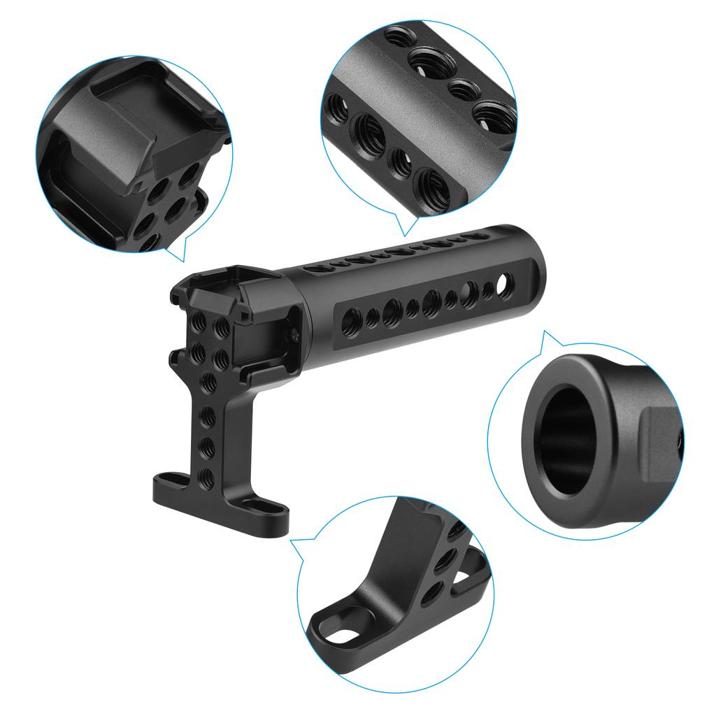 Universal Camera Cage Top Handle Grip with 1 4 Inch 3 8 Inch Threaded Screw Holes Cold Shoe Mounts for Photography Lamp