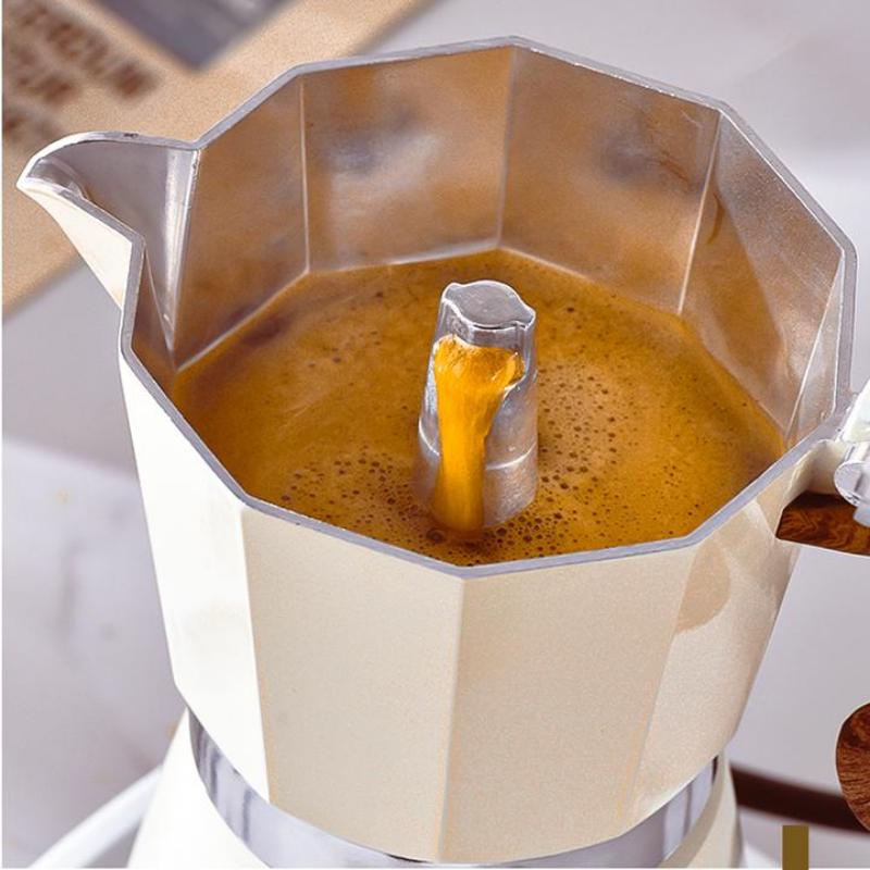 Мока-горшок с круглым дном, одноклапанный, бытовой маленький кофейник, кофейник для заваривания кофе, набор кастрюль для ручного заваривания, кофе в стиле эспрессо, кофейная посуда