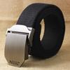 Canvas Belt Men's Automatic Buckle Belt Casual Canvas Belt Joker Outdoor Knitted Pants Belt Men