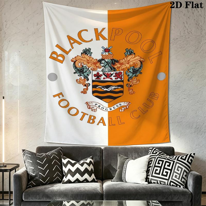Blackpool Football Club Wall Tapestry Aesthetic Wall Hanging Printed Fabric Blanket Decorative Tapestries for Bedroom Living Room Home Decor