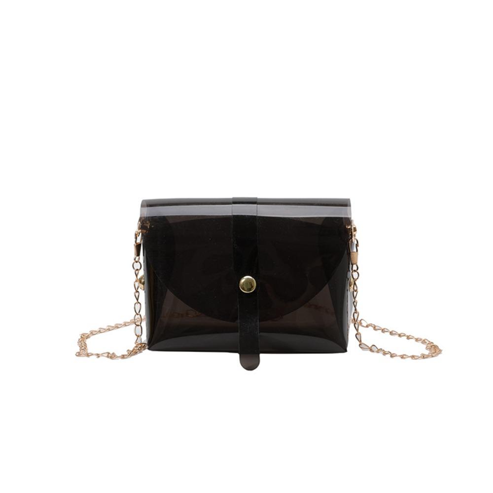 Kawaii Transparent Crossbody Bag Candy Color Mini Lipstick Bag Trendy Jelly Shoulder Bag  Female