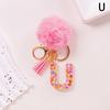 Очаровательный блестящий брелок с инициалами, сверкающий каучуковый кулон в виде алфавита с пушистой буквой, шарм для девочек, сумок, рюкзаков, аксессуаров