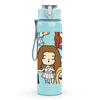 1PC Big Family Girl Cartoon Group 750ml Color Plastic Sports Water Bottle Leakproof Flip Straw Lid Suitable for Sports Office Home Use