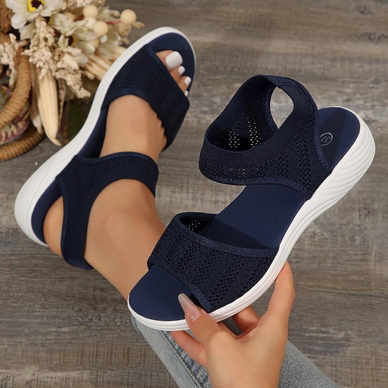 Мода 2024 года, большие размеры 42, летающие плетеные туфли на плоской подошве, сандалии, новые женские летние модные сандалии с сетчатым узором, спортивные сандалии с рыбьим ртом, женские