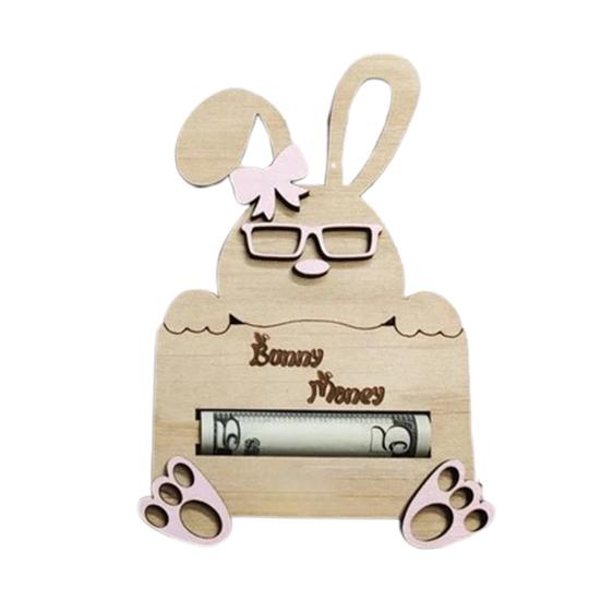 Пасхальный держатель для денег Деревянный Кролик Карты Держатель для денег Подарочная карта Пасхальный Кролик