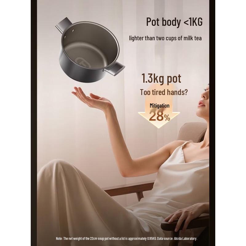 ASD Pure Titanium Non-stick Soup Pot & Steamer