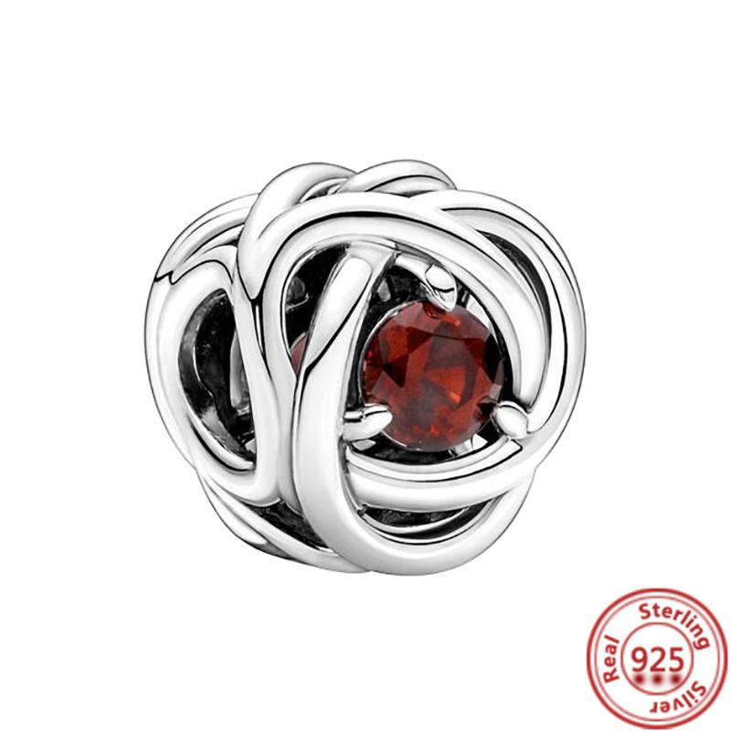 Новый 12 Созвездие Месяца Цвет Вечности Круг Подвеска Подходит Оригинальные Подвески Браслет Из Бисера Стерлингового Серебра 925 DIY Ювелирные Изделия