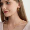 Youthway Классические серьги с цирконами для женщин Массивные серьги-кольца Форма C Позолоченные 18 карат Нержавеющая сталь Простые модные ювелирные изделия Подарок