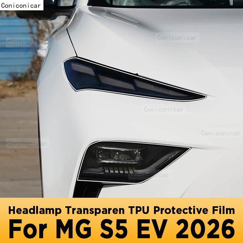 For MG S5 EV 2026 Car Exterior Headlight Anti-scratch Front Lamp Transparent TPU Protective Film Accessories VV222