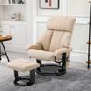 Relax Chair with Stool, Rotatable TV Chair with Massage Function, Reclining Function, Massage Chair with Remote Control, Side Pocket