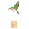 Wooden Hummingbird Figurine Hummingbird Ornament with Bell Handcrafted Wood Carving Hummingbird Ornament Home Desktop Decoration