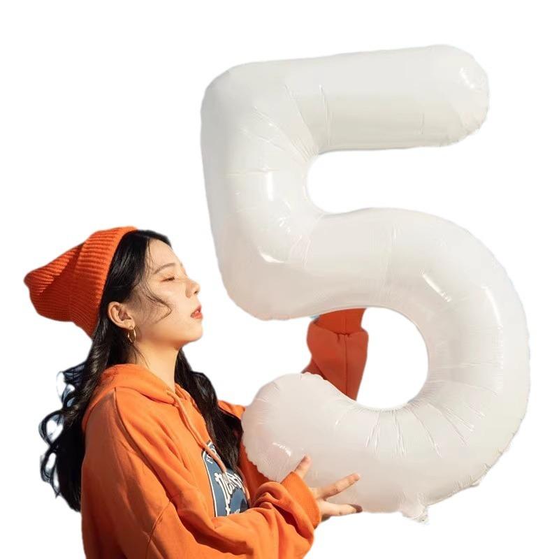 Ветер 32-дюймовый белый алюминиевый пленочный цифровой шар, оформление сцены для вечеринки на открытом воздухе в честь первого дня рождения, фото