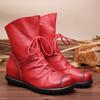 Leather Short Boots Women's Soft Leather Boots Autumn and Winter New Low-heeled Retro Women's Boots Original Martin Boots Women's One Generation